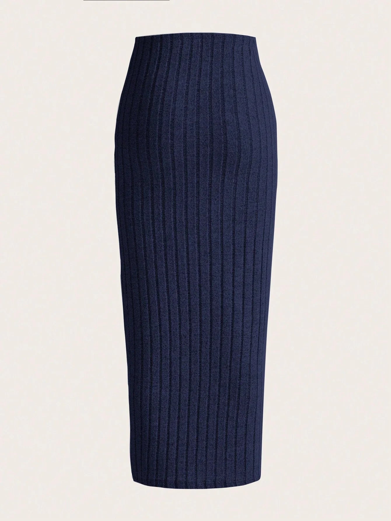 EZwear Solid Ribbed Knit Pencil Skirt