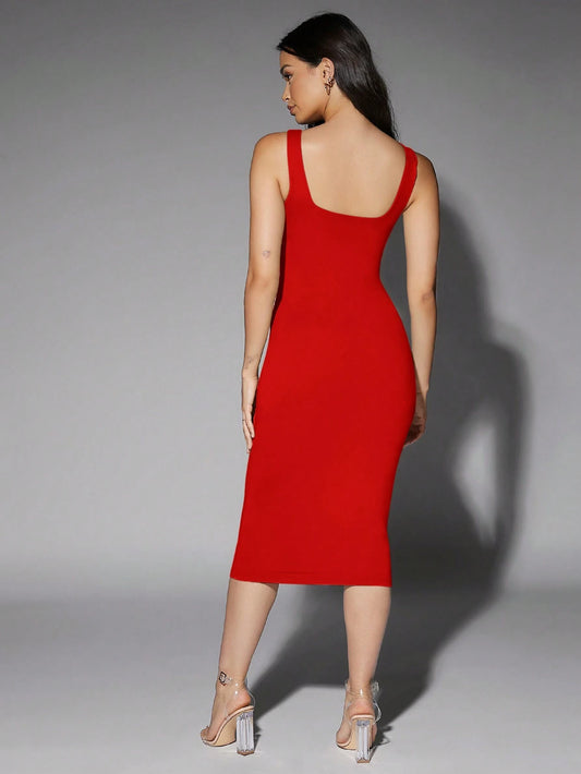 Women's Solid Color Sleeveless Bodycon Dress