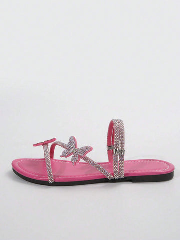 Rhinestone Bow & Multiple Straps Two Way Wear Women's Slippers