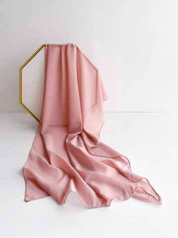 1pc Chiffon Solid Color Scarf For Women, Simple And Versatile Women Hijab