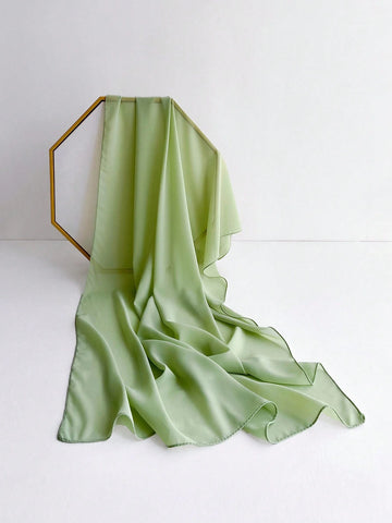 1pc Chiffon Solid Color Scarf For Women, Simple And Versatile Women Hijab