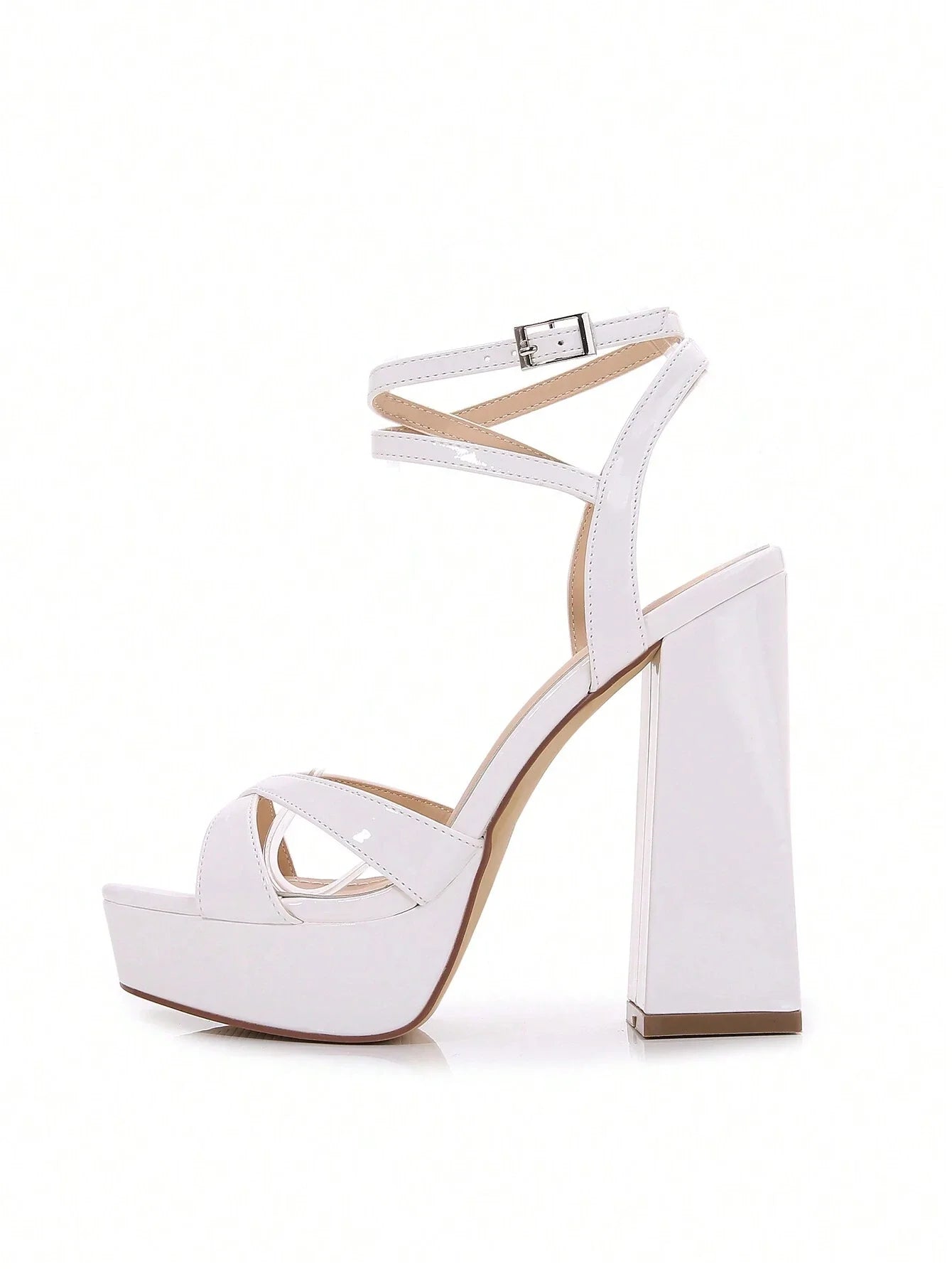 McKoine Women Minimalist Chunky Heeled Ankle Strap Sandals