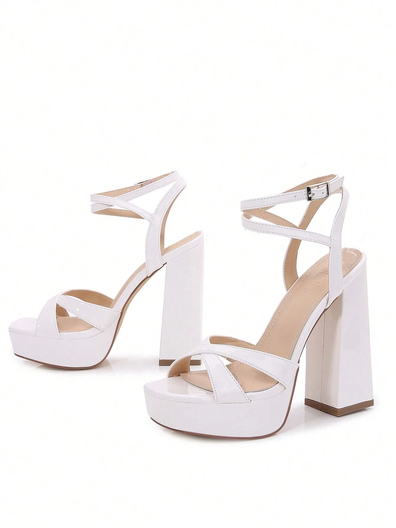 McKoine Women Minimalist Chunky Heeled Ankle Strap Sandals