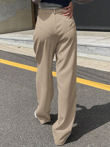 DAZY Women Solid Color Daily Wear Straight Leg Pants