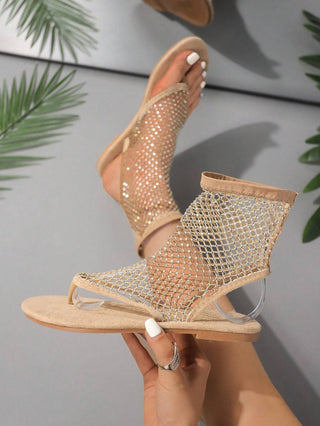 Elegant Hollow Mesh Slip-On Sandals