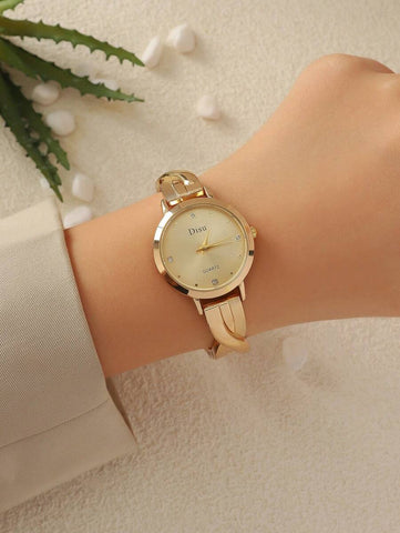 DISU A Gold Stainless Steel Strap Ladies Watch