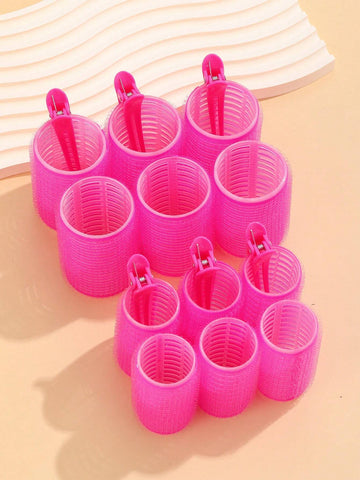 18pcs Self-Adhesive Hair Rollers Set For Different Hair Lengths, Heatless Curlers With Clips