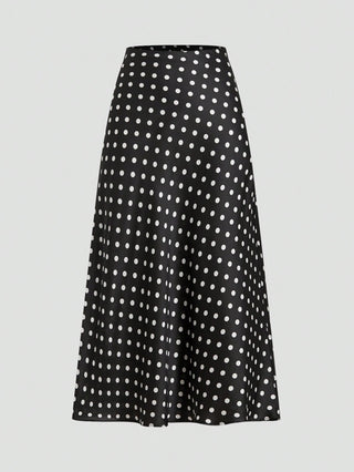 Elegant Polka Dot Print Vacation Style Skirt