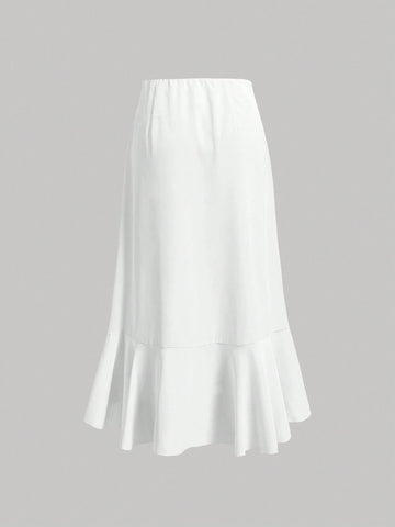 MOD High Waist Ruffle Hem Skirt