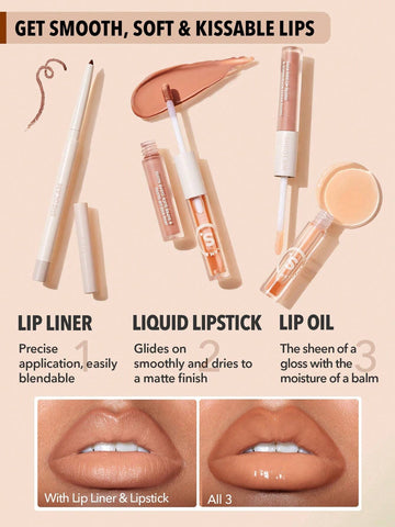 SHEGLAM Soft 90'S Glam Lip Liner And Lip Duo Set-Moody Taupe Lip Set