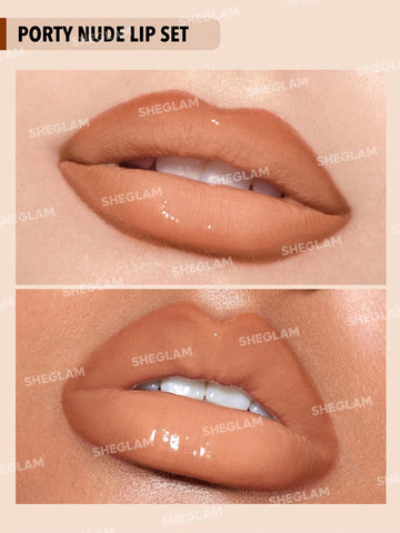 SHEGLAM Soft 90'S Glam Lip Liner And Lip Duo Set-Moody Taupe Lip Set