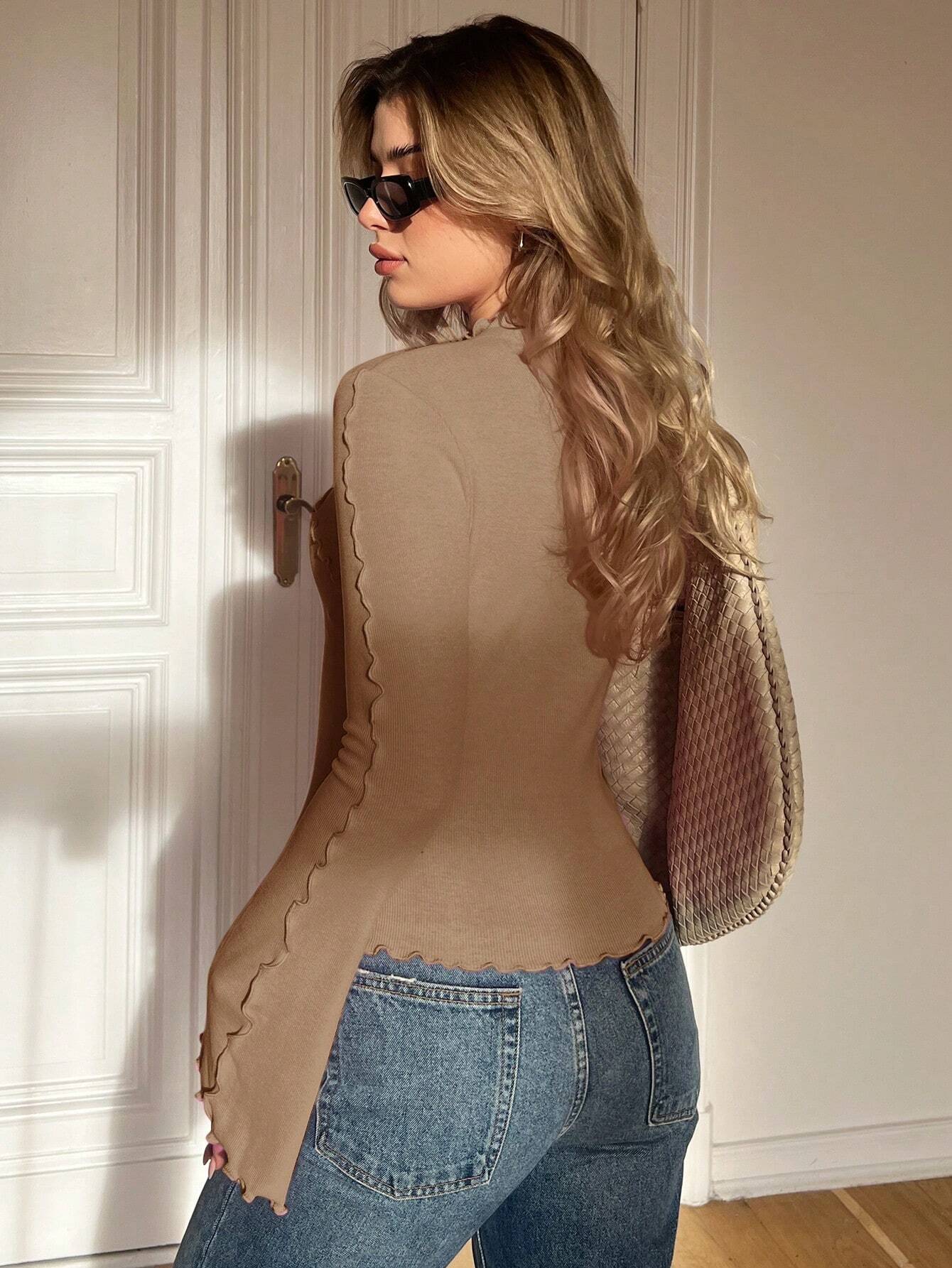 Essnce Lettuce Hem Long Sleeve T-Shirt