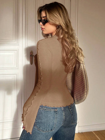 Essnce Lettuce Hem Long Sleeve T-Shirt