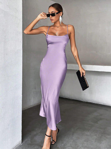 Aveloria Solid Tie Backless Cami Dress