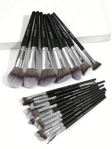 MAANGE MAANGE 18pcs Professional Makeup Brush Set With Cloth Bag&5pcs Triangle Powder Puff