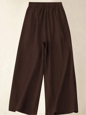 Women's Solid Color Casual Wide Leg Pants