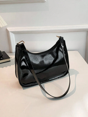 Fashion Women Handbag PU Leather Solid Color Casual Shoulder Bag With Texture