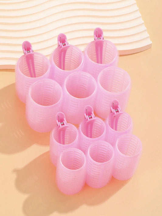 18pcs Self-Adhesive Hair Rollers Set For Different Hair Lengths, Heatless Curlers With Clips