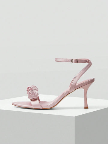MOTF PREMIUM WOMEN'S POINTED TOE FLORAL HIGH HEEL SANDALS