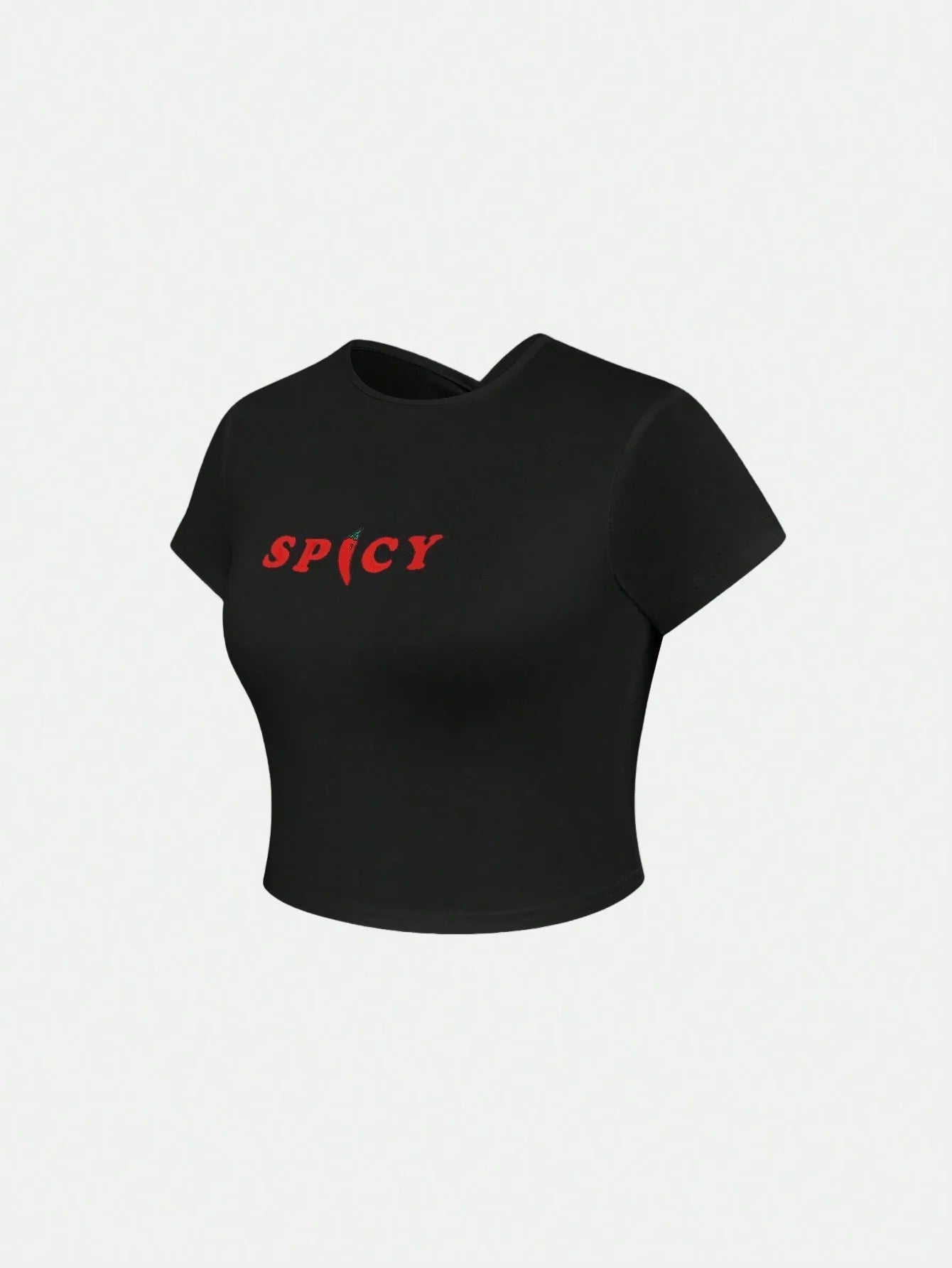Essnce Women's Summer Short Sleeve Crop Top Letter Print Casual T-Shirt