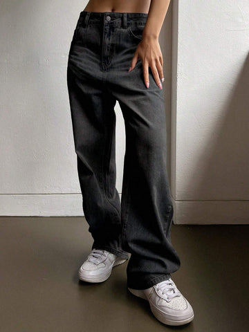 DAZY Solid Wide Leg Jeans