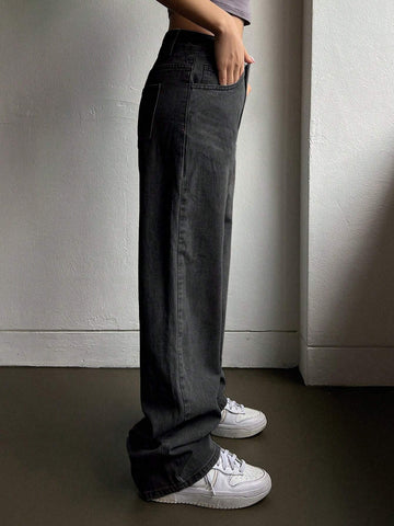 DAZY Solid Wide Leg Jeans