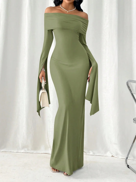 Privé Women Off-Shoulder Bodycon Dress With Collar