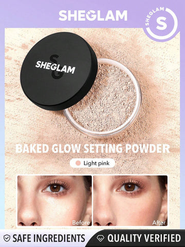 SHEGLAM Baked Glow Setting Powder-Translucent  Oil Control Loose Setting Powder