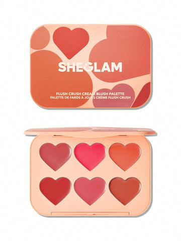 SHEGLAM Flush Crush Cream Blush Palette-Blushing Bouquet 6-Color Creamy