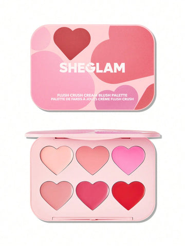 SHEGLAM Flush Crush Cream Blush Palette-Blushing Bouquet 6-Color Creamy