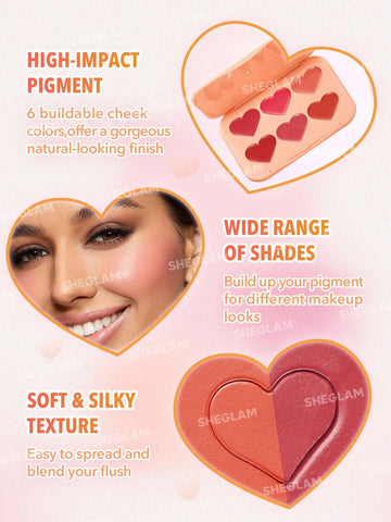 SHEGLAM Flush Crush Cream Blush Palette-Blushing Bouquet 6-Color Creamy