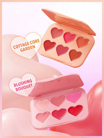 SHEGLAM Flush Crush Cream Blush Palette-Blushing Bouquet 6-Color Creamy