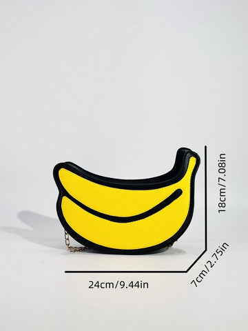 Creative Fruit Pattern Bag - Fresh Banana Shaped Crossbody Bag