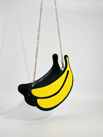 Creative Fruit Pattern Bag - Fresh Banana Shaped Crossbody Bag