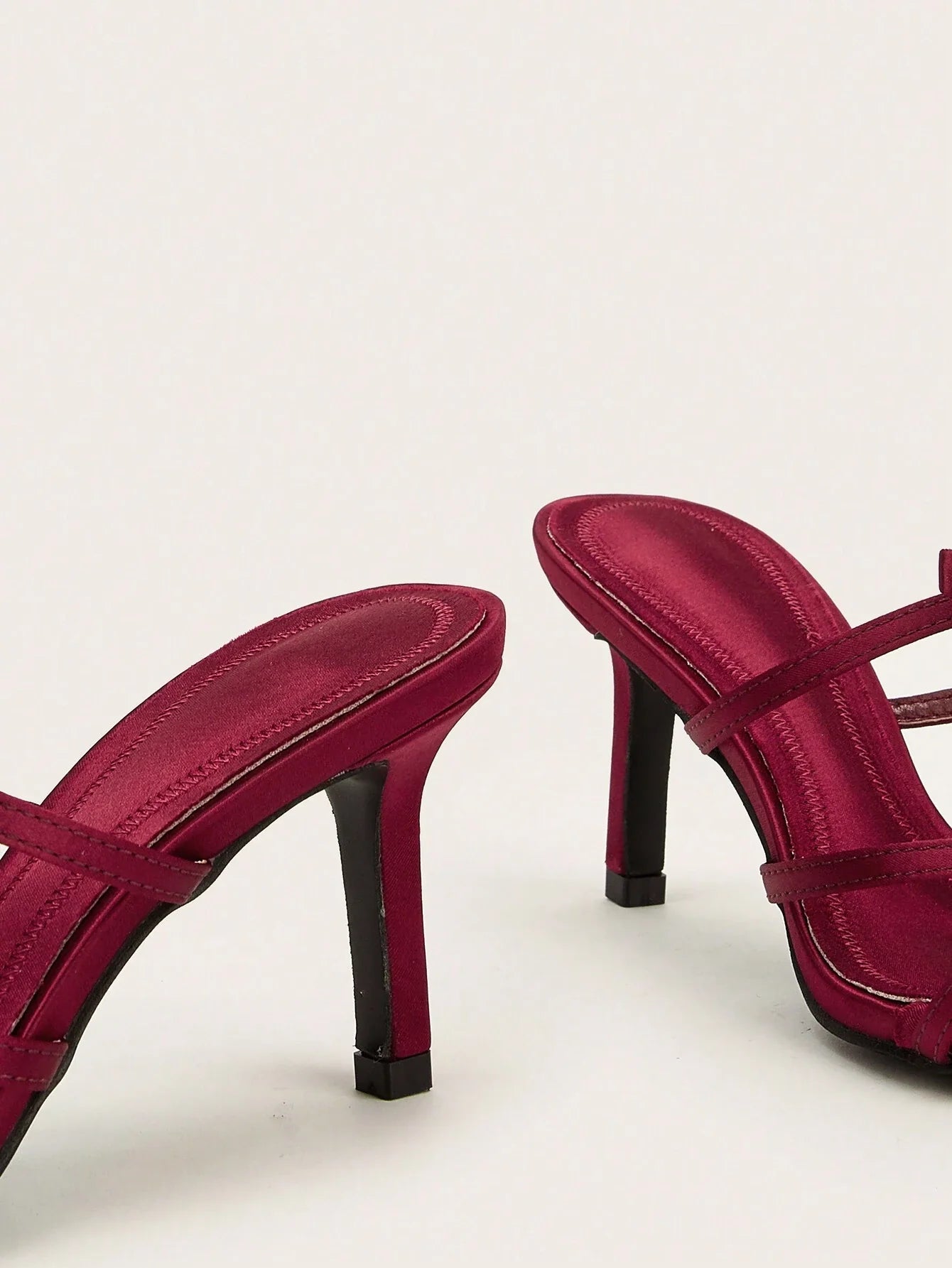Party & Vacation Sexy Wine Red Bowknot Thin High Heel Sandals