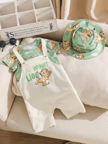 Baby Boy Cute And Fun Little Lion Spring/Summer Casual Three-Piece Set