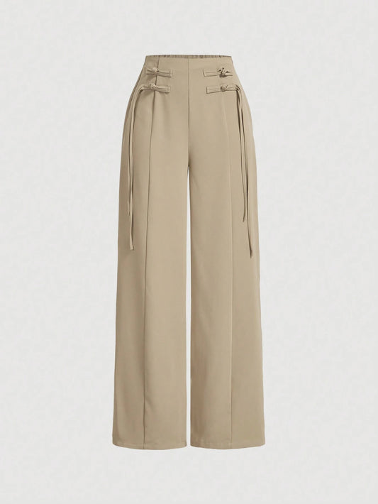 MOD Khaki Slim-Fitting Straight-Leg Pants With Buckle