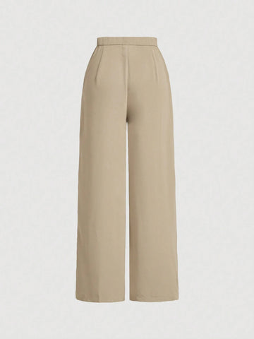 MOD Khaki Slim-Fitting Straight-Leg Pants With Buckle