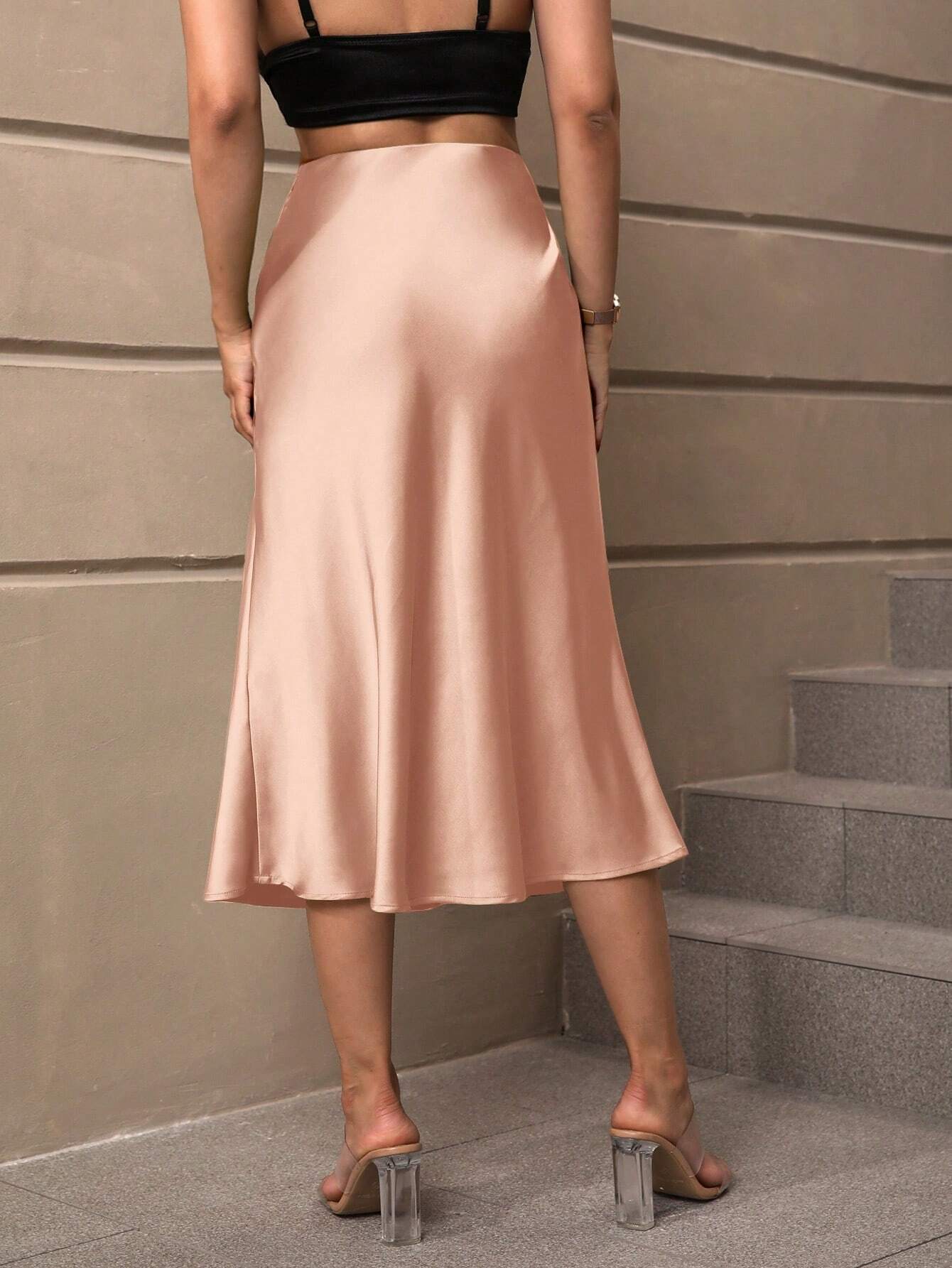 BAE High Waist Satin Skirt
