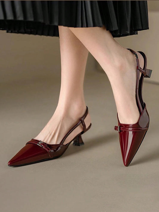 Patent Leather Pointed Toe Women's High Heel Shoes