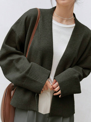 Dazy-Less Drop Shoulder Belted Cardigan