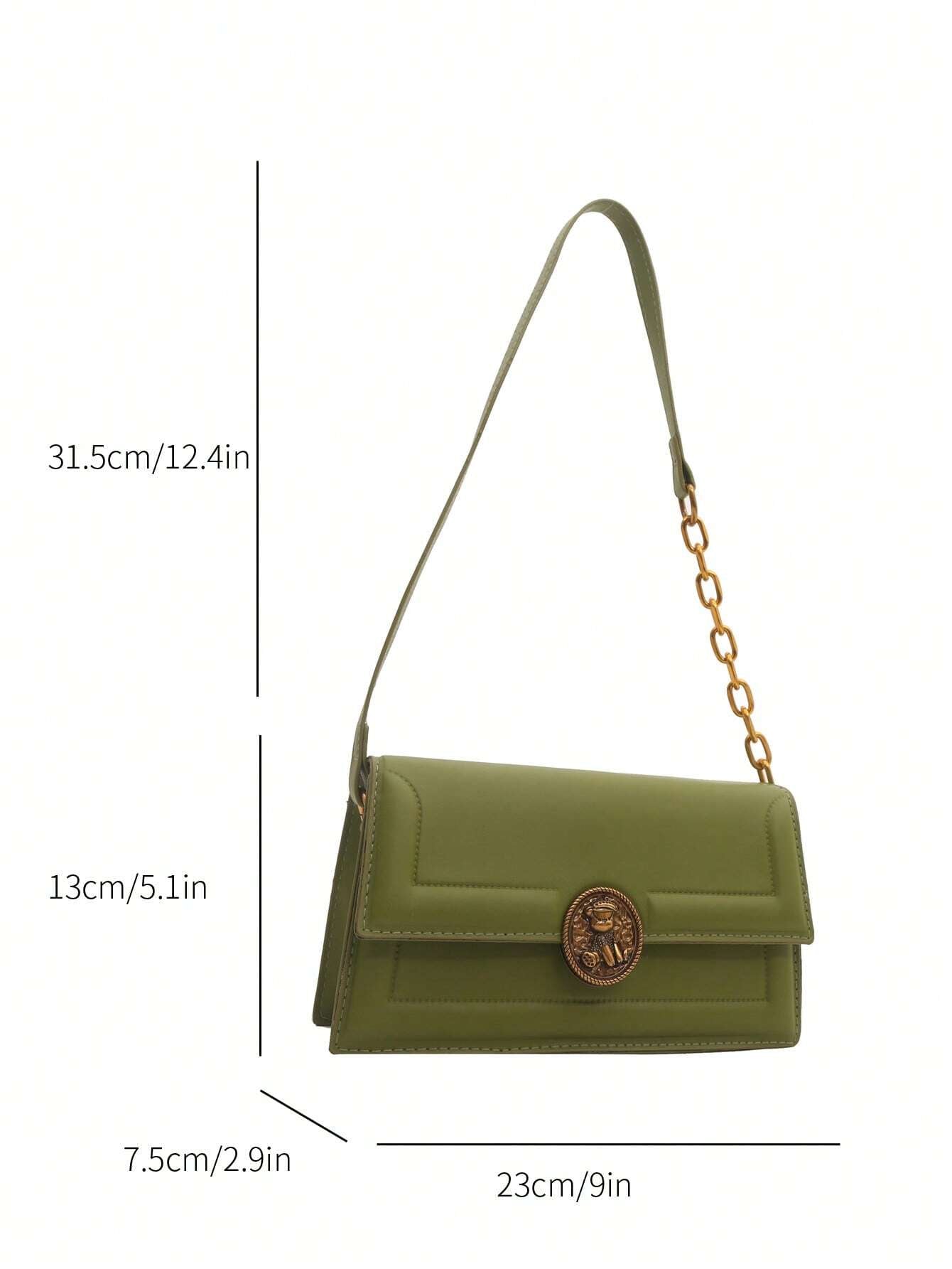 Fashion Solid Color Vintage Metal Lock Buckle Bag