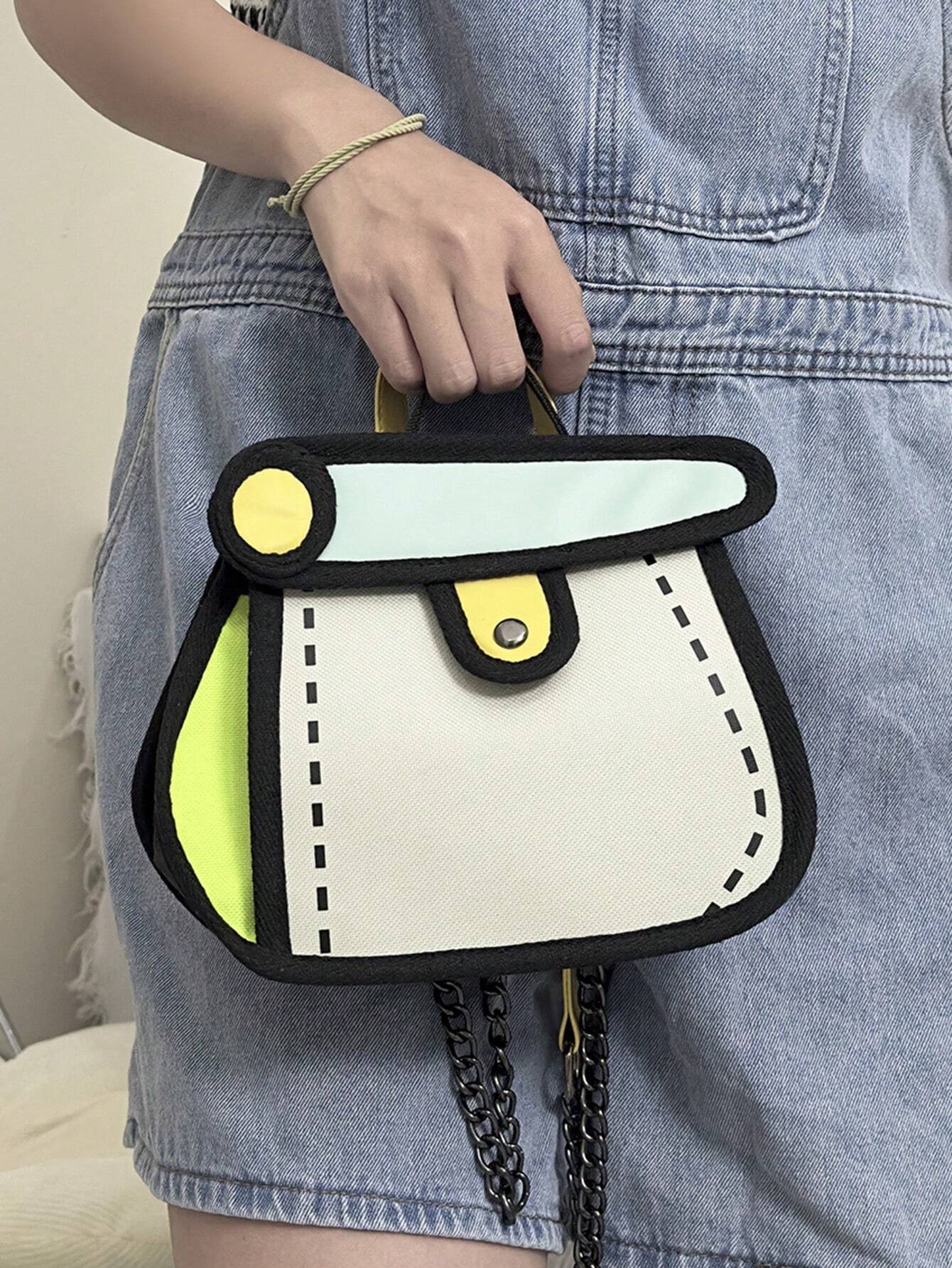 Bag Girl Anime Cartoon Girl's Heart 2D Cute Shaped Cake Handbag