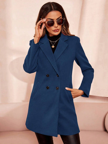 Clasi Lapel Neck Double Breasted Overcoat