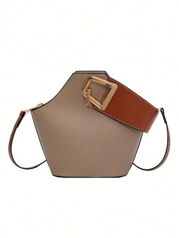 High Sense Bag Color Matching Handbag Cross-Body Bucket Bag