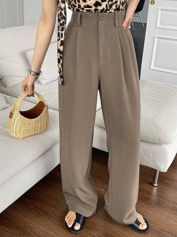 DAZY Women Solid Color Daily Wear Straight Leg Pants