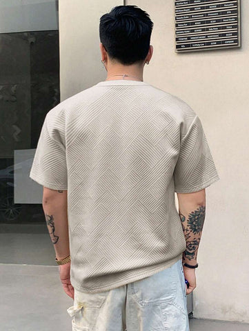 Stylish Solid Color Printed Label Adhesive Summer Short Sleeve T-Shirt