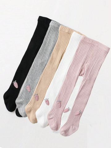 5 Pairs Of Vertical Striped Bottoming Pantyhose