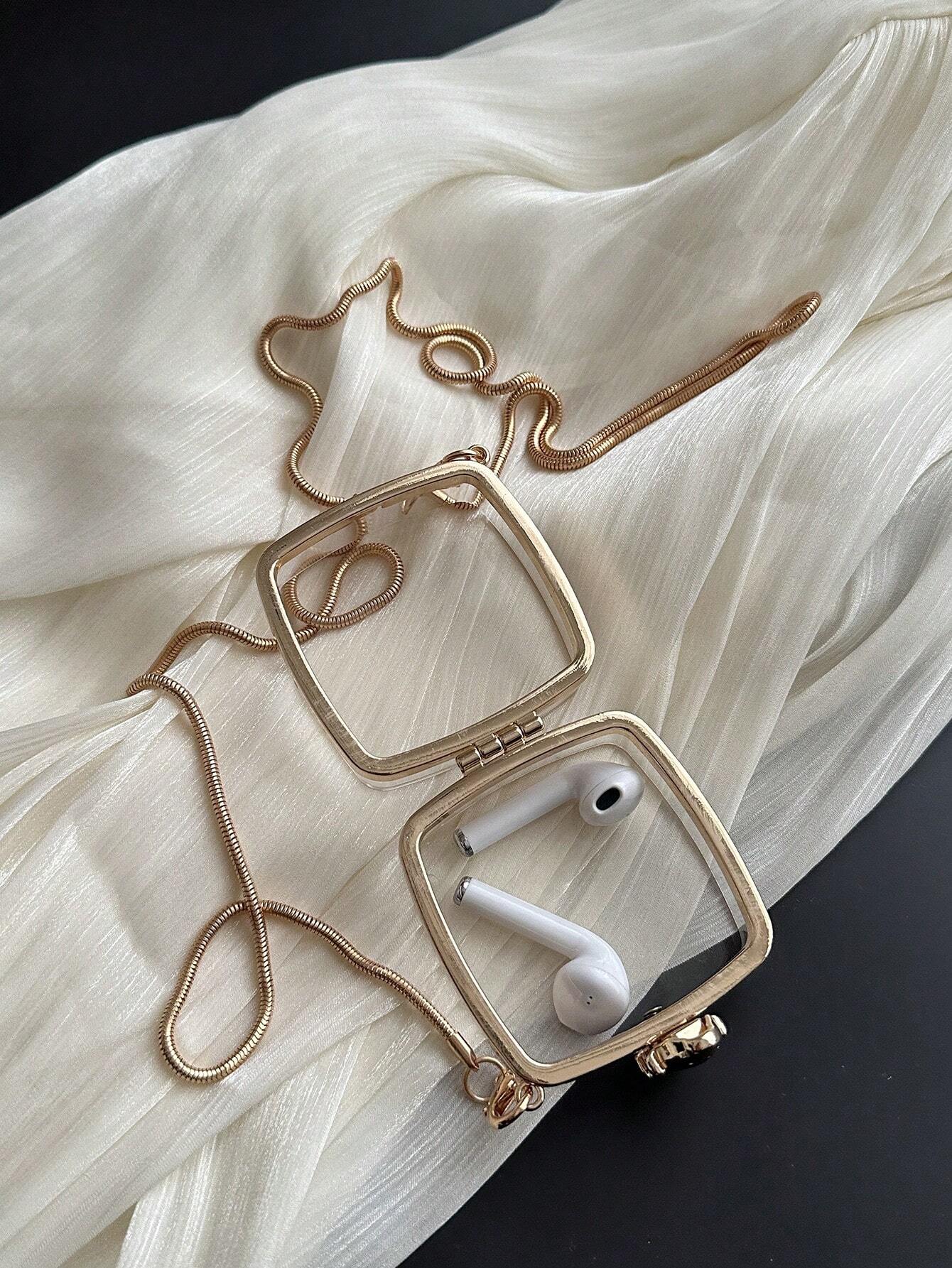 Mini Metallic Chain Box Bag, Funky, Punk & Bag For Street Wear