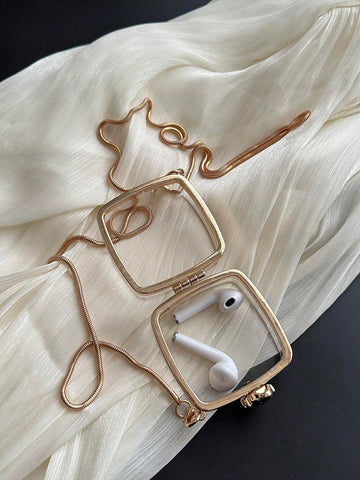 Mini Metallic Chain Box Bag, Funky, Punk & Bag For Street Wear